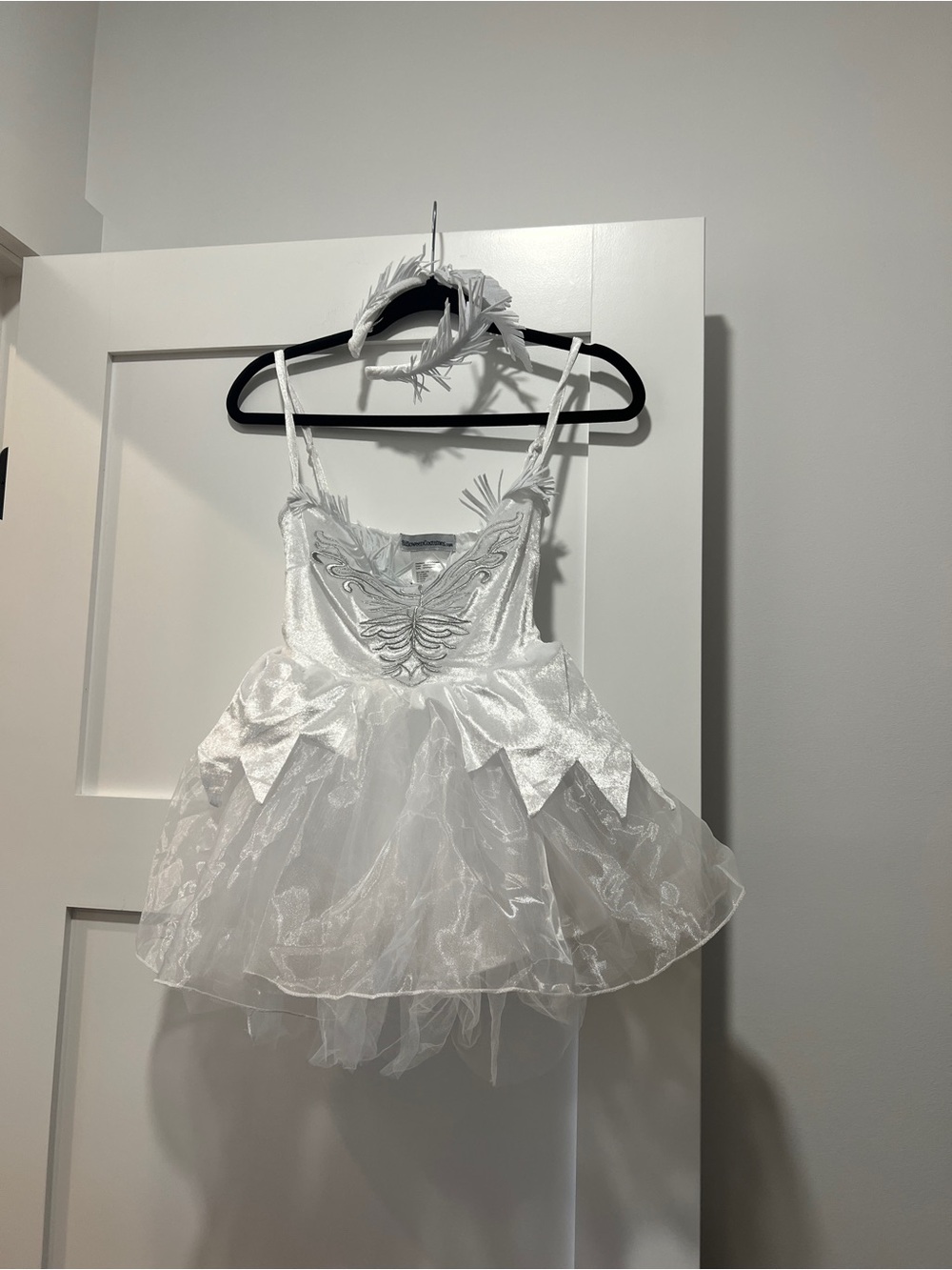 White Sparkle Tulle Kids Dress with Embroidered Bodice